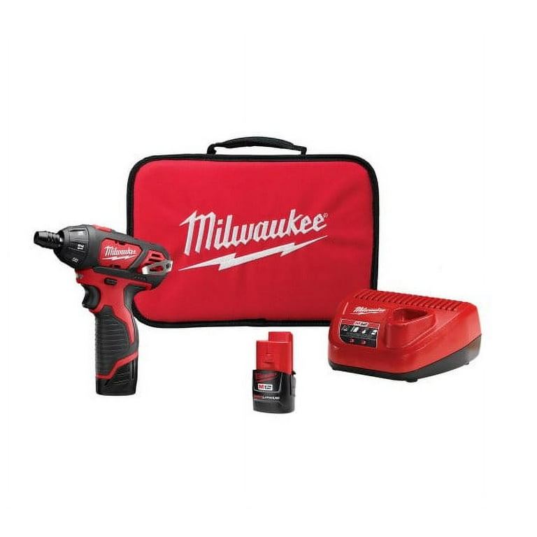 M12 12-Volt Lithium-Ion Cordless 1/4 in. Right Angle Hex Impact Driver Kit W/(1) 1.5Ah Batteries, Charger & Case M12 12-Volt Lithium-Ion Cordless 1/4 in. Right Angle Hex Impact Driver Kit W/(1) 1.5Ah Batteries, Charger & Case