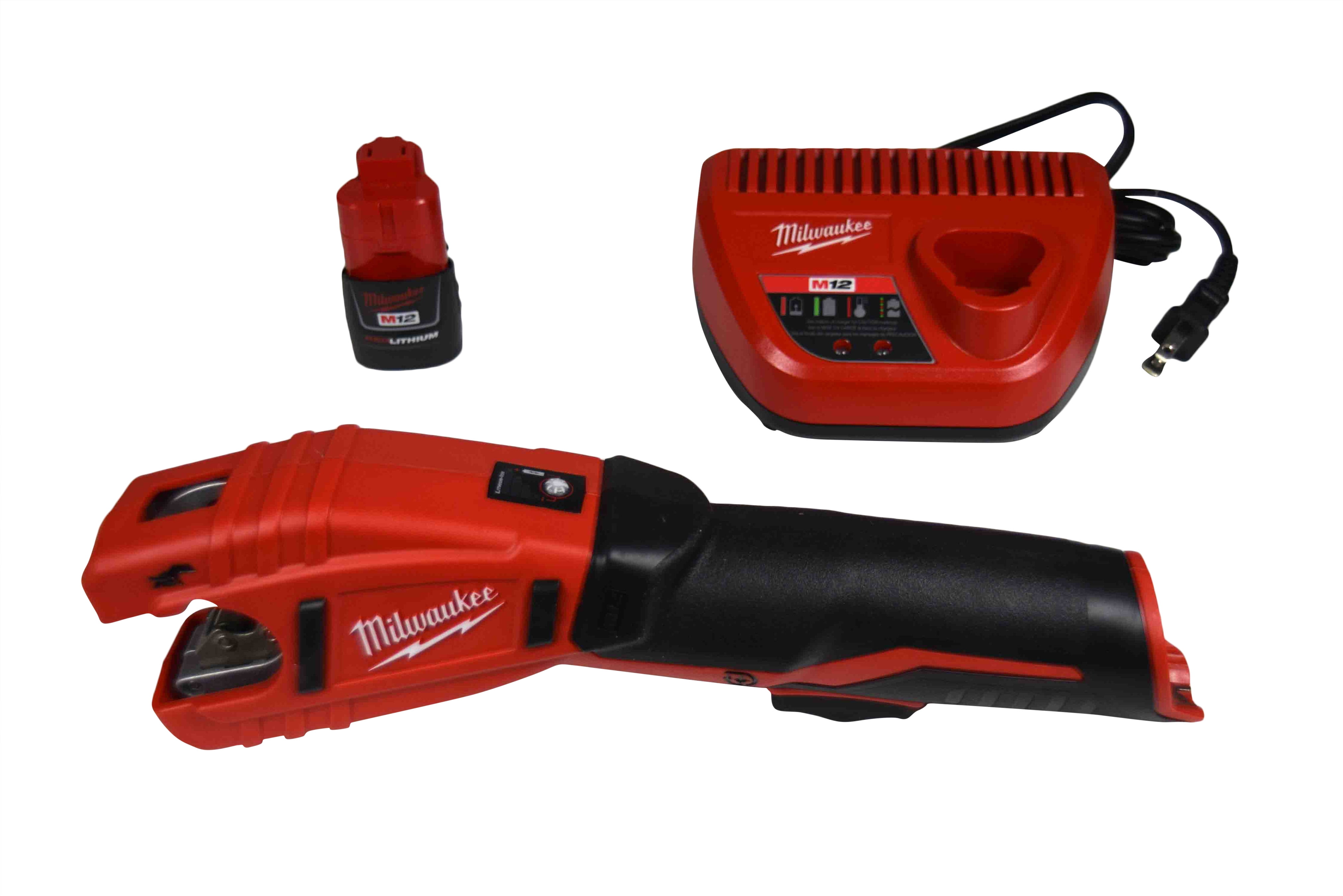Milwaukee M12 12V Cordless Copper Tubing Cutter Kit 2471-21 with 1.5Ah  Battery, Charger,  Carrying Case