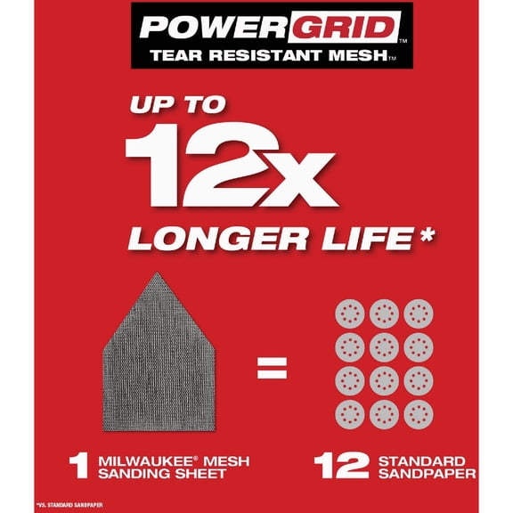 Milwaukee M12 3.75 in. L X 3.625 in. W Aluminum Oxide 220 Grit Sanding Sheet