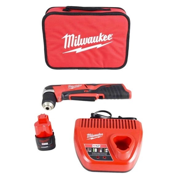 Milwaukee M12 3/8" 12V Cordless Right Angle Drill Driver Kit with 1.5Ah Battery & Charger (Model 2415-21)