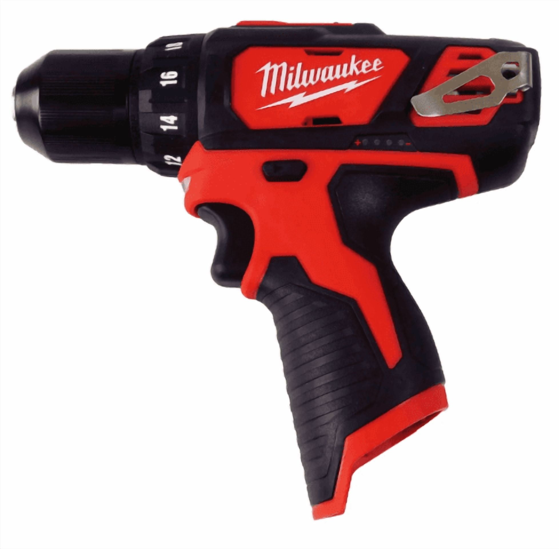 Milwaukee 2407-20 M12 3/8" Cordless Drill/Driver – 275 in-lbs Torque, All-Metal Chuck, Dual-Speed, LED Light (Bare Tool)