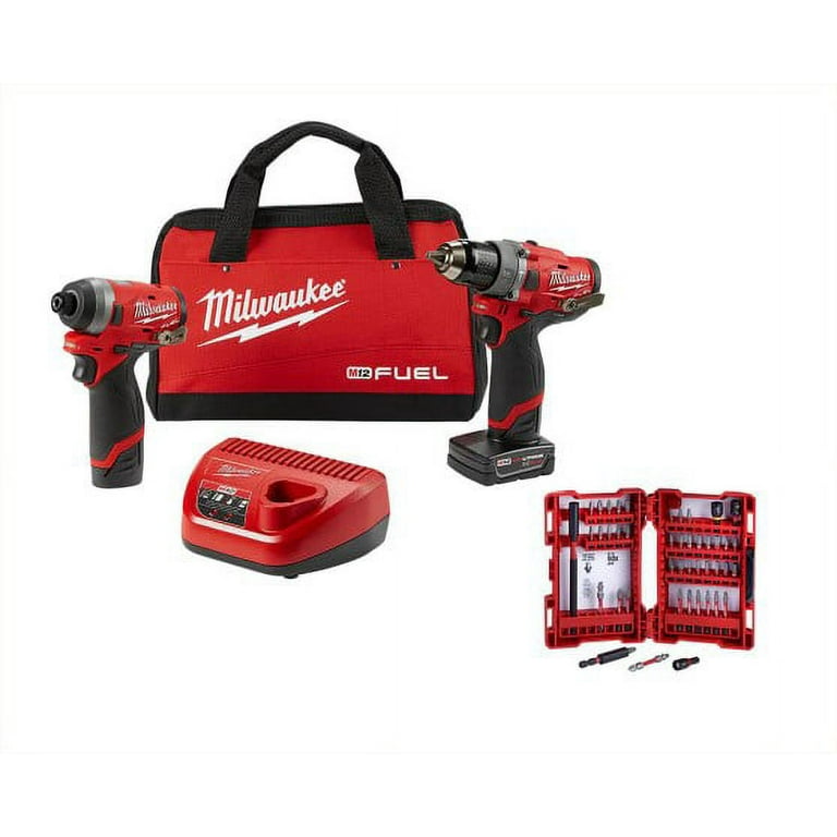 M12 12-Volt Lithium-Ion Cordless Drill Driver/Impact Driver Combo Kit (2-Tool) with SHOCKWAVE Driver Bit Set (45-Piece) M12 12-Volt Lithium-Ion Cordless Drill Driver/Impact Driver Combo Kit (2-Tool) with SHOCKWAVE Driver Bit Set (45-Piece)
