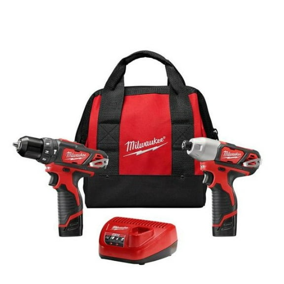 Milwaukee M18 18-Volt Lithium-Ion Brushless Cordless Compact Drill/Impact Combo Kit (2-Tool) W/ (2) 2.0Ah Batteries, Charger & Bag