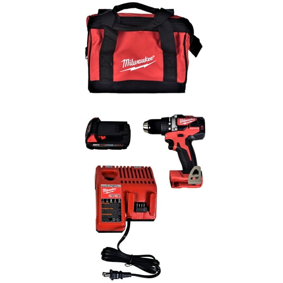 Milwaukee M18 18V Li-Ion Compact Brushless Cordless 1/2 in. Drill/Driver Kit