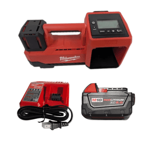 Milwaukee M18 Inflator with XC 5.0Ah Battery & Charger Kit 150 PSI, Auto Shut-Off, TrueFill Technology, Portable Cordless Air Compressor