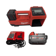 Milwaukee M18 Inflator with XC 5.0Ah Battery & Charger Kit – 150 PSI, Auto Shut-Off, TrueFill Technology, Portable Cordless Air Compressor