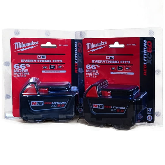 Milwaukee M18 48-11-1850 5.0 AH Batteries 5.0 18V (2 pack)