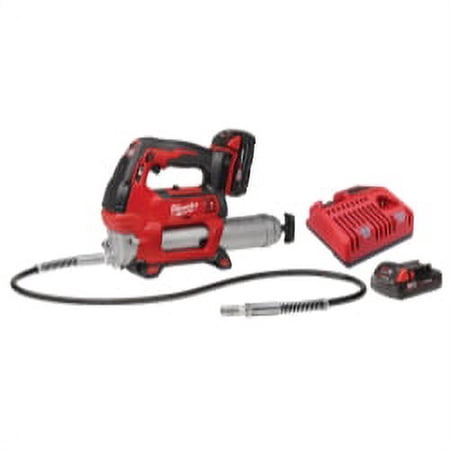 Milwaukee M18 2-Speed Cordless Grease Gun Kit (2646-22CT) – 10,000 PSI, 48 in Hose, Grease Counter, Batteries and Charger Included