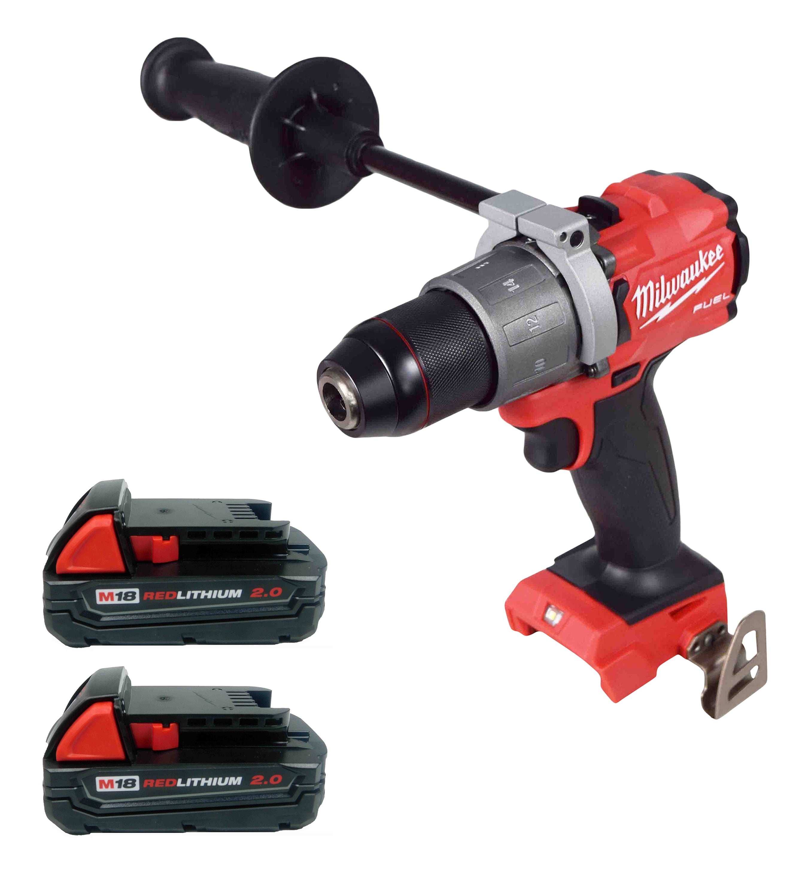 Milwaukee M18 Fuel 1 2 18V Brushless Hammer Drill 2804 20 with 2 2Ah Batteries Walmart