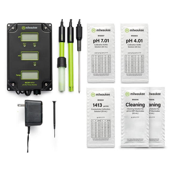 Milwaukee MC811US MAX pH/EC/Temp Monitor for USA 110V for Hydroponics
