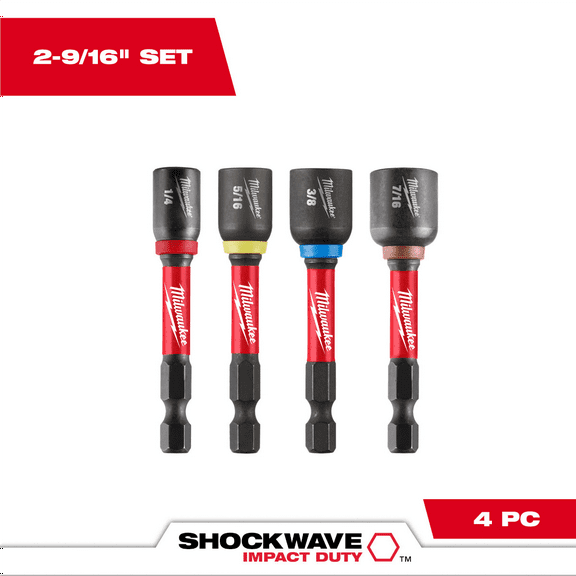 Milwaukee Tool 4 Piece 2-9/16 Inch Magnetic Nut Driver Set