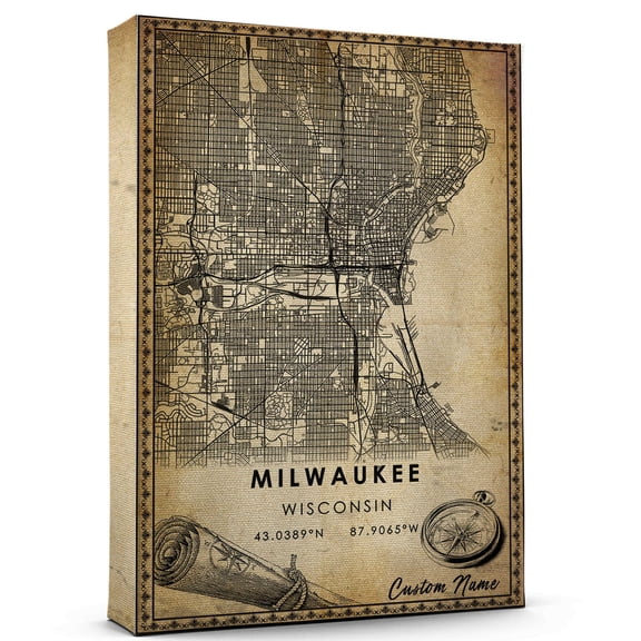 Milwaukee Map Poster, Wisconsin Map Art Poster, Canvas, Milwaukee Map City style Watercolor art Poster, Milwaukee Map Canvas - 89AZ1445