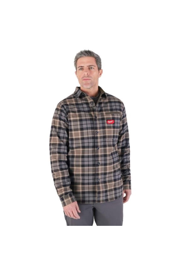 Men's Large Gray GRIDIRON Flannel Shirt