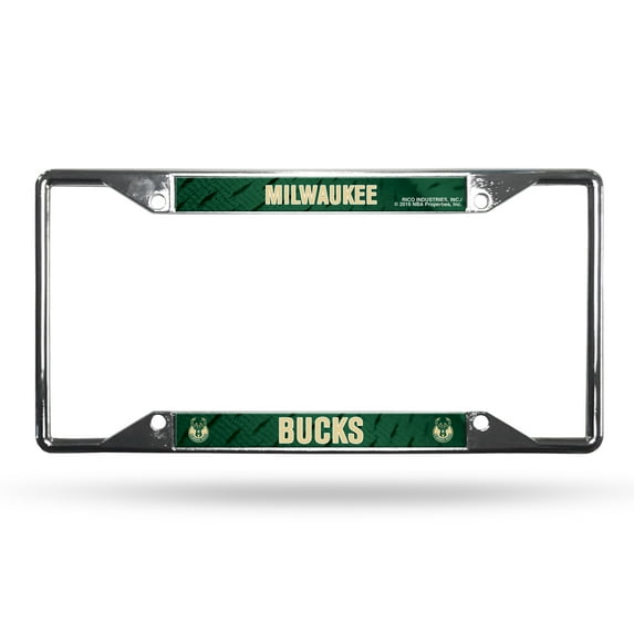 Milwaukee NBA Bucks Chrome EZ View License Plate Frame