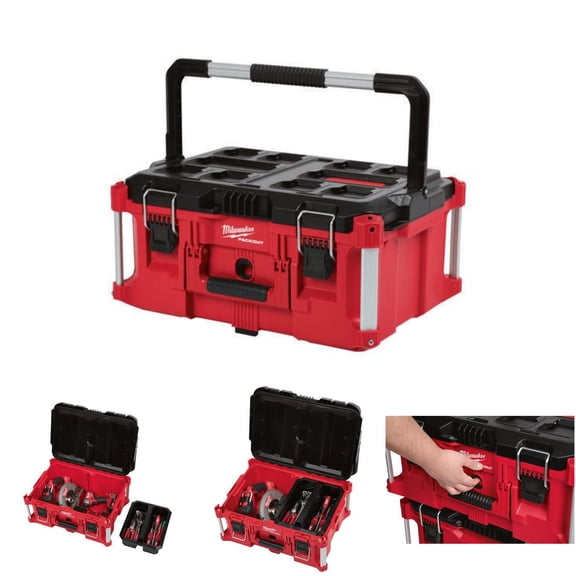 Milwaukee Packout Large Tool Box 48-22-8425 Weather-Resistant Plastic Tool Organizer