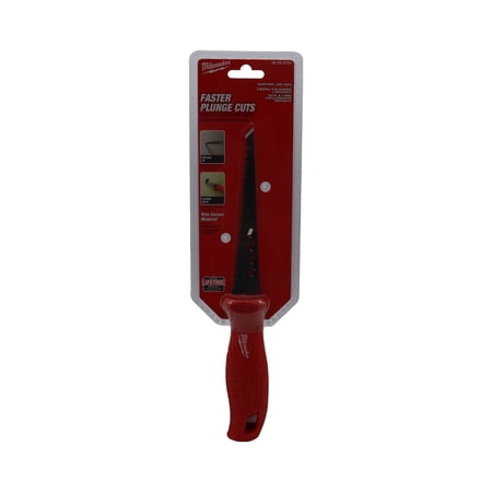 Milwaukee Rasping Jab Saw – Heavy-Duty Drywall & Plaster Cutting Tool with 6? Steel Blade, 43 Cutting Edges, Rasping Side Holes for Finishing Edges, Anti-Roll Handle & Tether-Ready Lanyard Hole