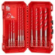 Milwaukee SHOCKWAVE 10-Piece Impact Duty Carbide Hammer Drill Bit Set 48-20-9058   1/4 in Hex Shank, POWER TIP, Concrete and Masonry