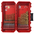 thumbnail image 1 of Milwaukee SHOCKWAVE 23-Piece Impact Duty RED HELIX Titanium Twist Drill Bit Set (48-89-4631) – 1/4 in Hex Shank, PACKOUT-Compatible Case, 1 of 5