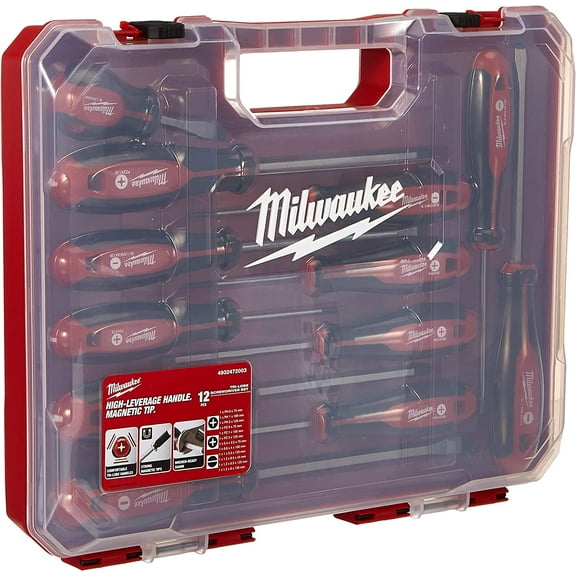 Milwaukee 12-Piece Tri-Lobe Screwdriver Set  Model 4932472003, Red