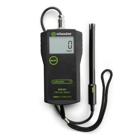 Milwaukee MW301 PRO Conductivity Meter for Hydroponics, 0 to 1990 S/cm