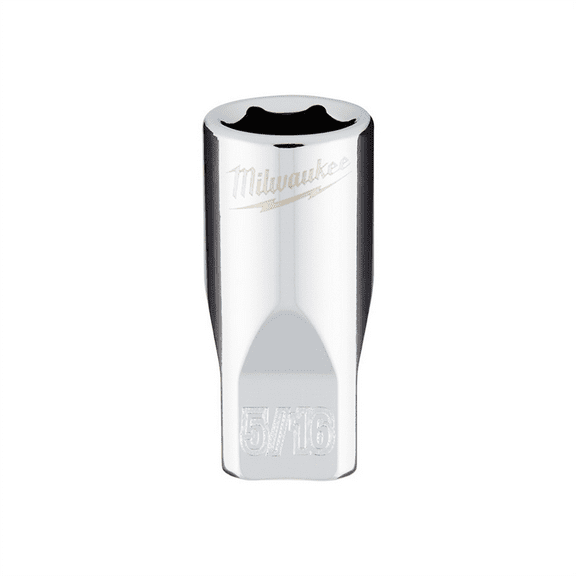 Milwaukee Tool 1/4" Drive 5/16" SAE 6-Point Socket with FOUR FLAT Sides, Vanadium Steel, Chrome