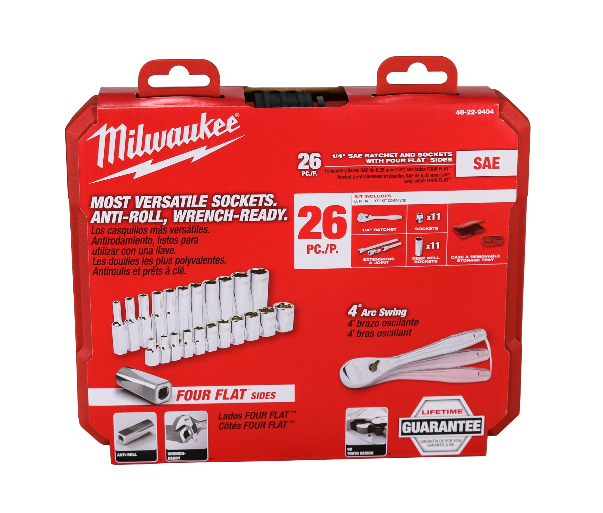 Milwaukee Tool 1/4-inch Socket Wrench & Set, 26 Piece