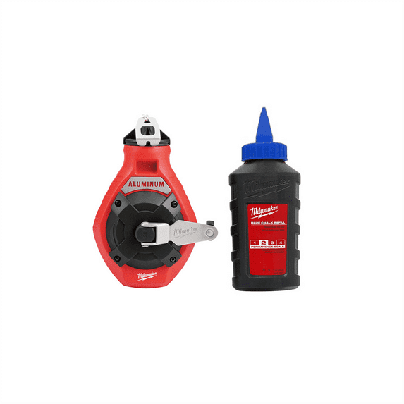 Milwaukee Tool 100 Ft. Aluminum Precision Line Chalk Reel Kit with Blue Chalk