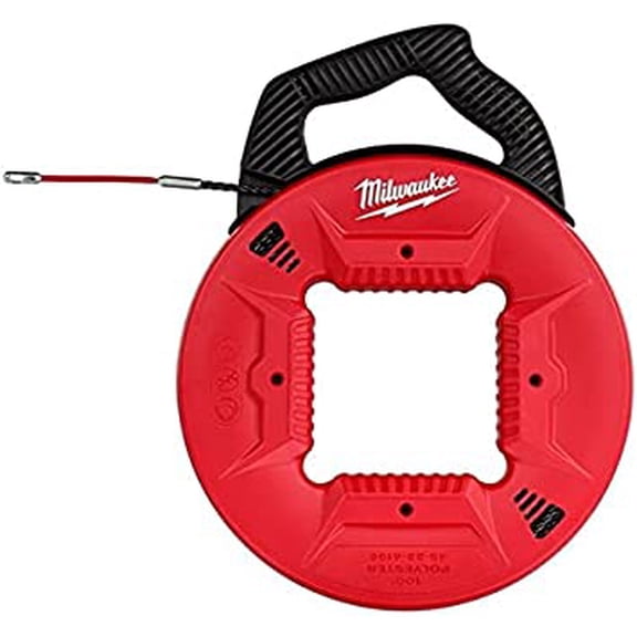 Milwaukee 48-22-4195 100-Foot Polyester Fish Tape w/ Flexible Metal Leader