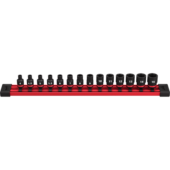 Milwaukee Tool 14PC SHOCKWAVE Impact Duty  Metric Standard 6 Point Socket Set