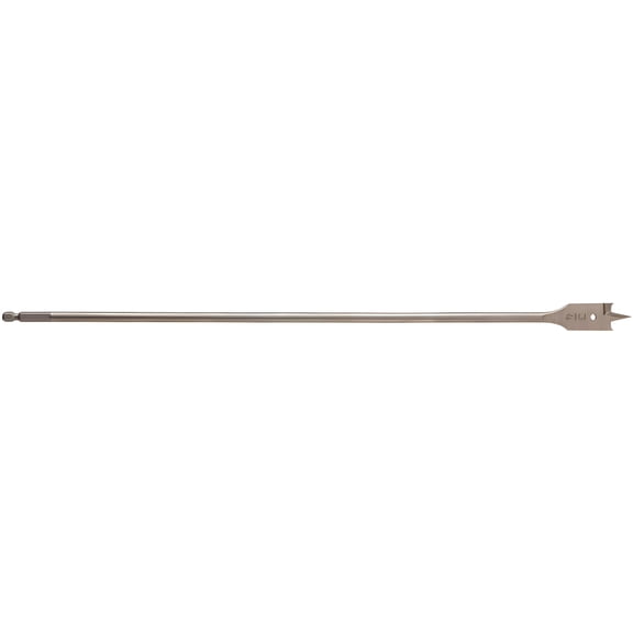 Milwaukee 48-27-0185 Boring Bit, 3/4 in Dia, 16 in OAL, Flat Flute, 1/4 in Dia Shank, Hex Shank Silver