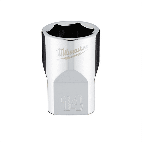 Milwaukee Tool 3/8" Drive 14mm Metric 6-Point Socket with FOUR FLAT Sides, Vanadium Steel, Chrome