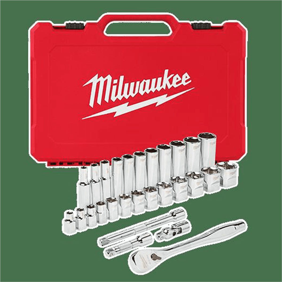 MILWAUKEE 3/8 in. Drive 28 pc. Ratchet ＆　電動工具 Milwaukee 28-Piece 3⁄8 In. Drive Standard PACKOUT Tray Ratchet and