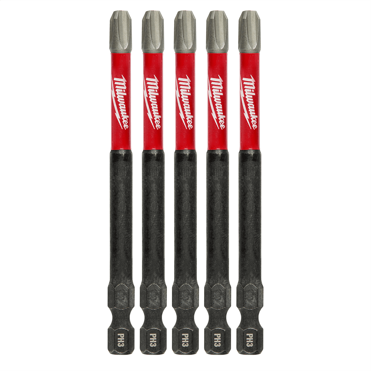 Milwaukee Tool #3 Phillips SHOCKWAVE Impact 3-1/2" Power Bits (5 pk)