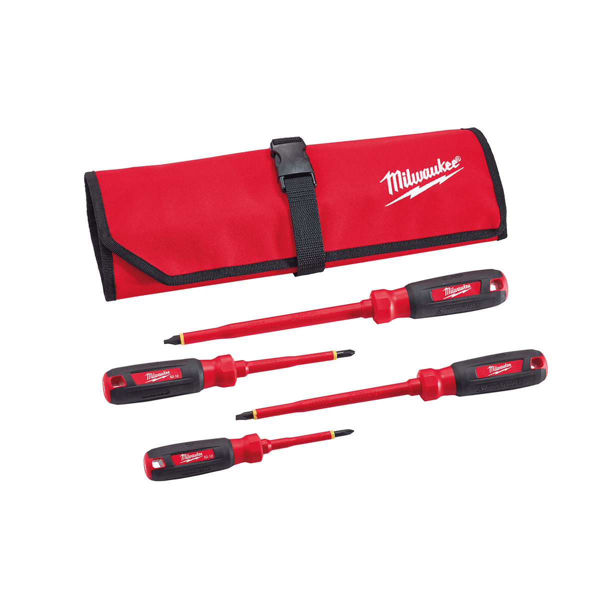 Milwaukee Tool 4 PC 1000V Insulated Screwdriver Set w/ Roll Pouch