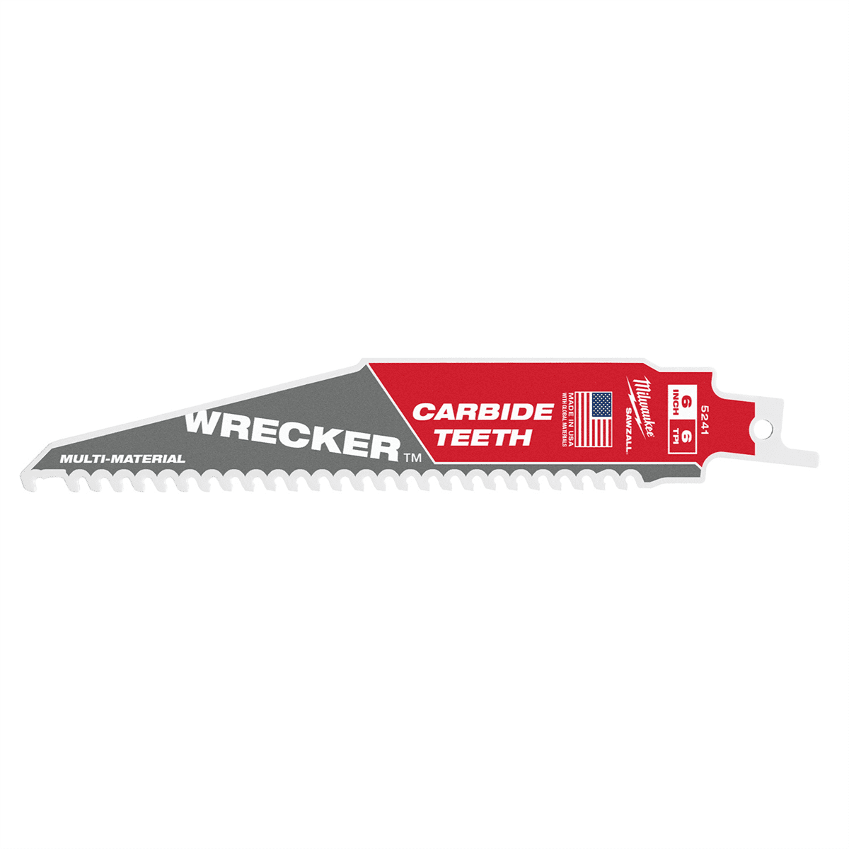 6 In. 6 TPI WRECKER Carbide Teeth Multi-Material Cutting SAWZALL Reciprocating Saw Blade