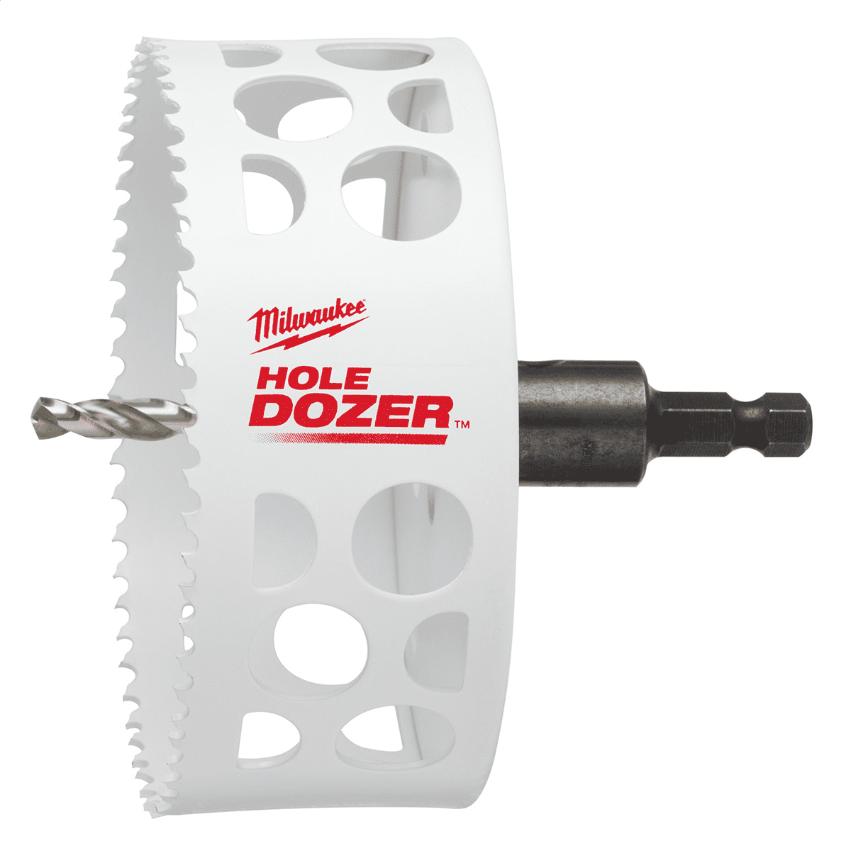 6 in. Hole Dozer Bi-Metal Hole Saw with 3/8 in. Arbor and Pilot Bit 6 in. Hole Dozer Bi-Metal Hole Saw with 3/8 in. Arbor and Pilot Bit