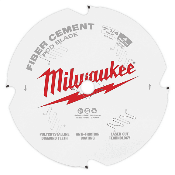 Milwaukee Tool 7-1/4" PCD/Fiber Cement Circular Saw Blade