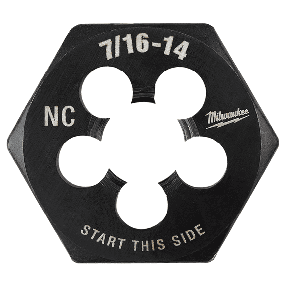Milwaukee Tool 7/16"-14 NC 1-Inch Hex Threading Die