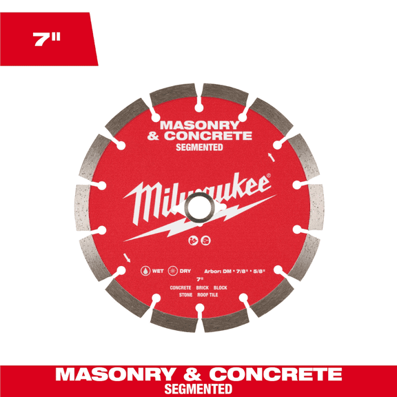 Milwaukee Tool 7 inch Segmented Masonry and Concrete Diamond Blade