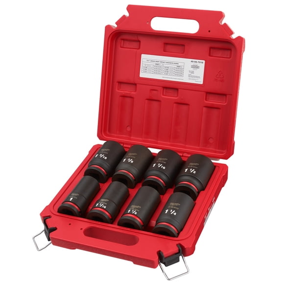 Milwaukee 49-66-7018 8-Piece SHOCKWAVE Impact Duty 3/4 in. Drive SAE Deep 6 Point Socket Set