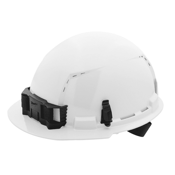 Milwaukee Tool BOLT White Front Brim Vented Hard Hat w/4pt Ratcheting Suspension (USA) - Type 1, Class C