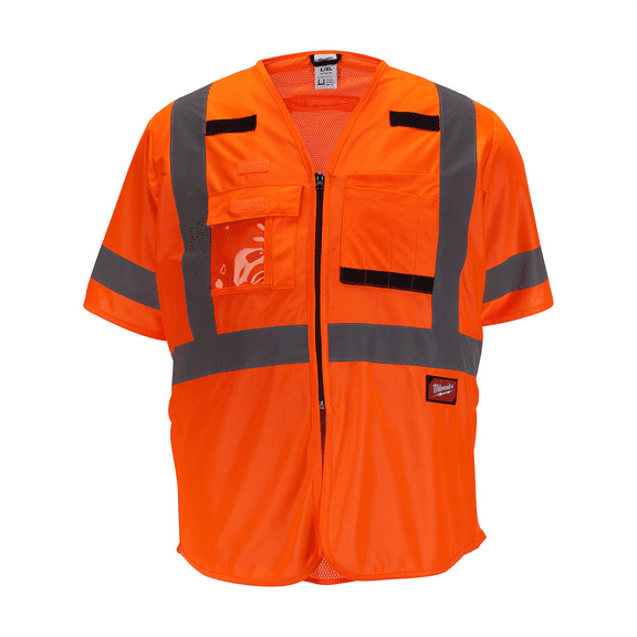 Milwaukee Tool Class 3 High Visibility Orange Safety Vest - 2XL/3XL