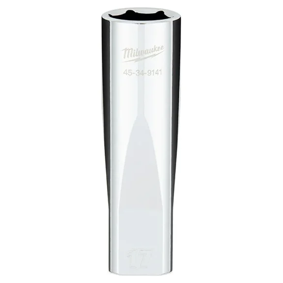 Milwaukee-45-34-9141 1/2 in. Drive 17MM Metric 6-Point Deep Socket with FOUR FLAT Sides