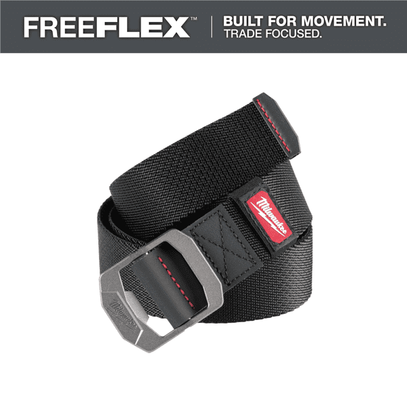 Milwaukee Tool FREEFLEX Nylon Webbing 1.5 Inch Belt - Black - Medium