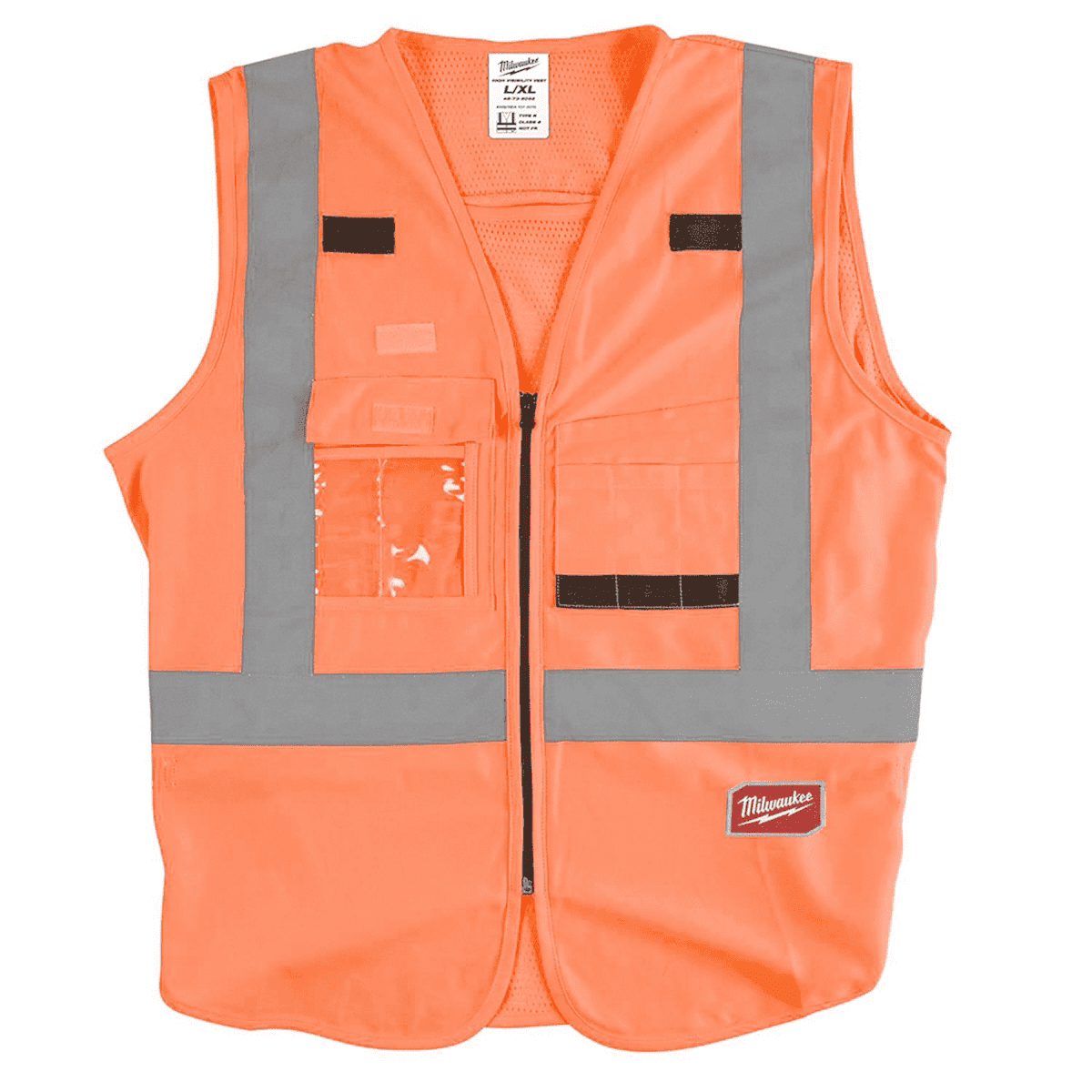 Milwaukee Tool Hi Vis Orange Safety Vest - L/XL