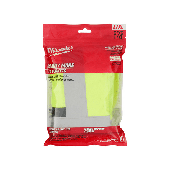 Milwaukee Tool Hi Vis Yellow Safety Vest - L/XL