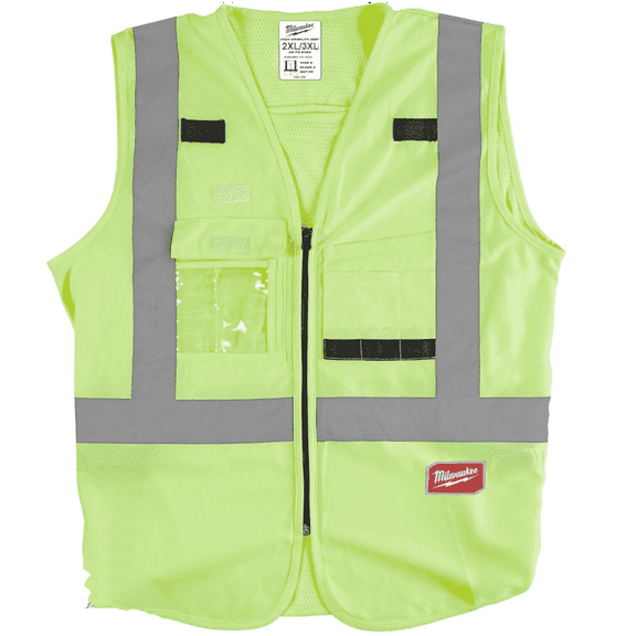 Milwaukee Tool Hi Vis Yellow Safety Vest-XXL/XXXL
