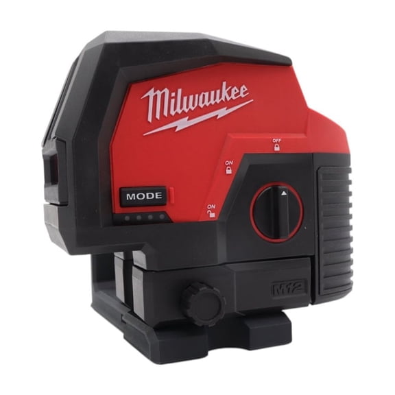 Milwaukee M12 Green Cross Line and Plumb Points Laser Level (3622-20) 125 ft Range, Self-Leveling, Magnetic Mount, Tool Only