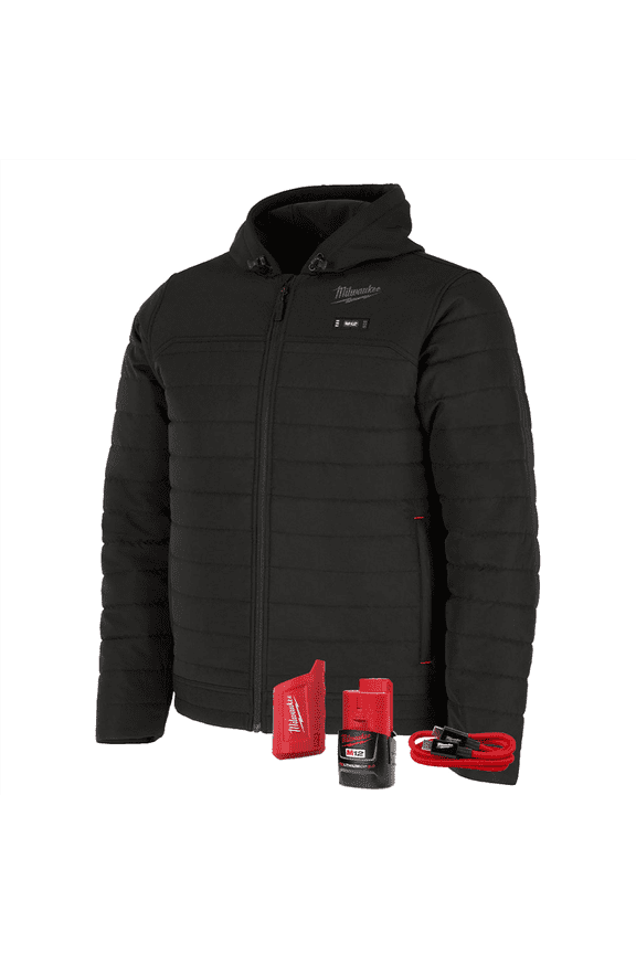 Tool M12 Heated Axis Hooded Jacket Kit with Hexon Heat Technology, 2X - Black