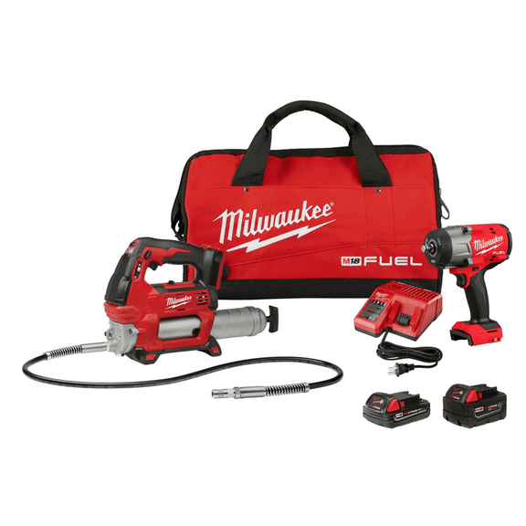 Milwaukee Tool M18 FUEL 1/2" HTIW w/ Friction Ring & Grease Gun Combo Kit